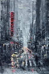 Another New York Night by Mark Curryer - Original Mixed Media on Board sized 24x36 inches. Available from Whitewall Galleries